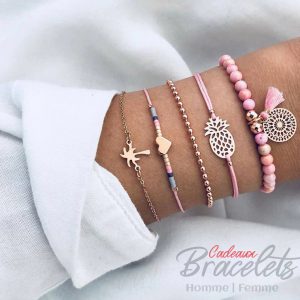 Ensemble de bracelets ananas pour femmes (lot de 5)