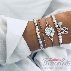 Ensemble de bracelets doré cœur (lot de 4)