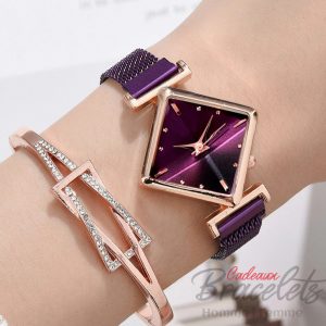 Montre magnétique ciel étoilé losange